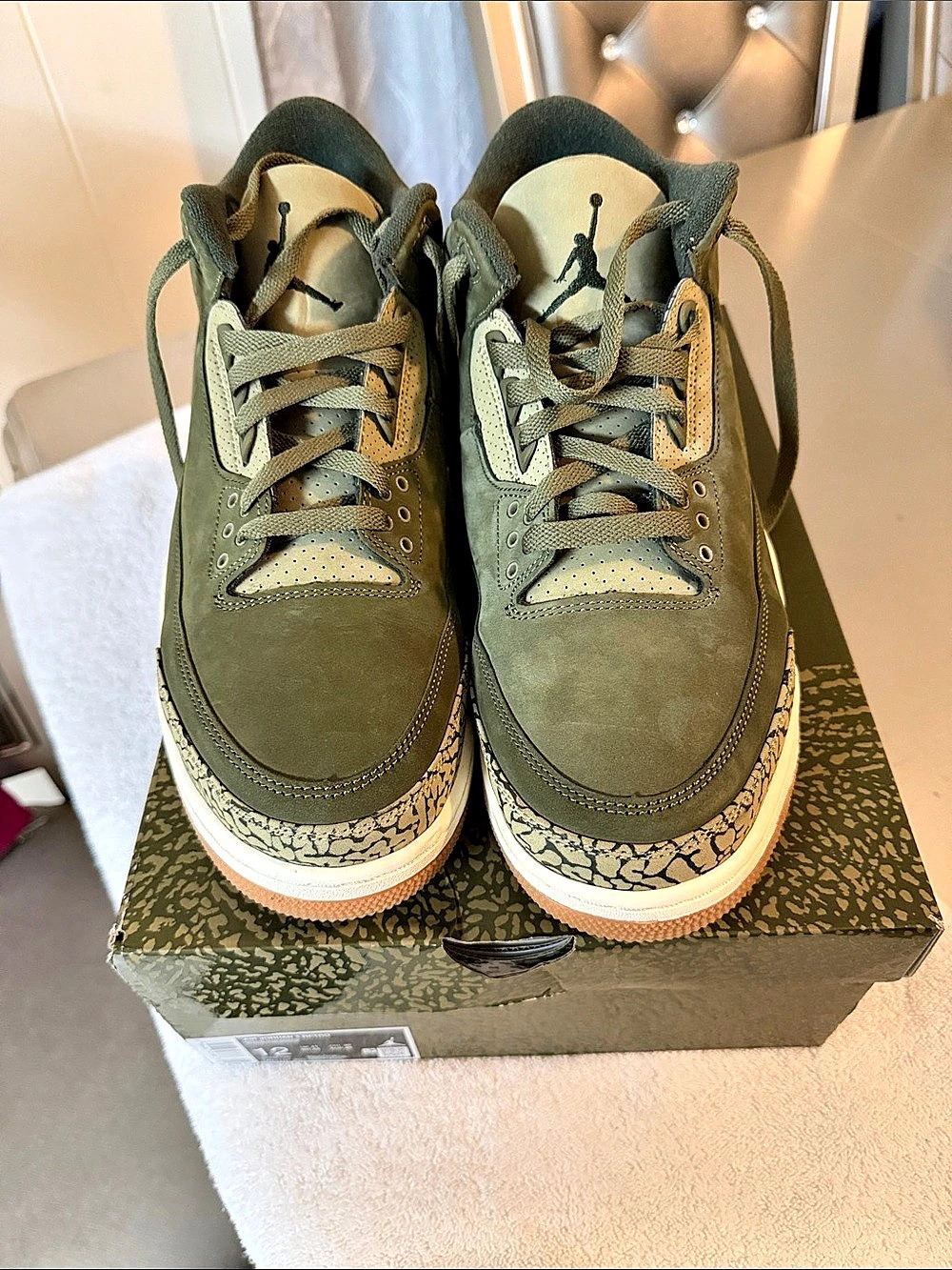 Nike Air Jordan 3 Retro Sneakers in Green & White US 12